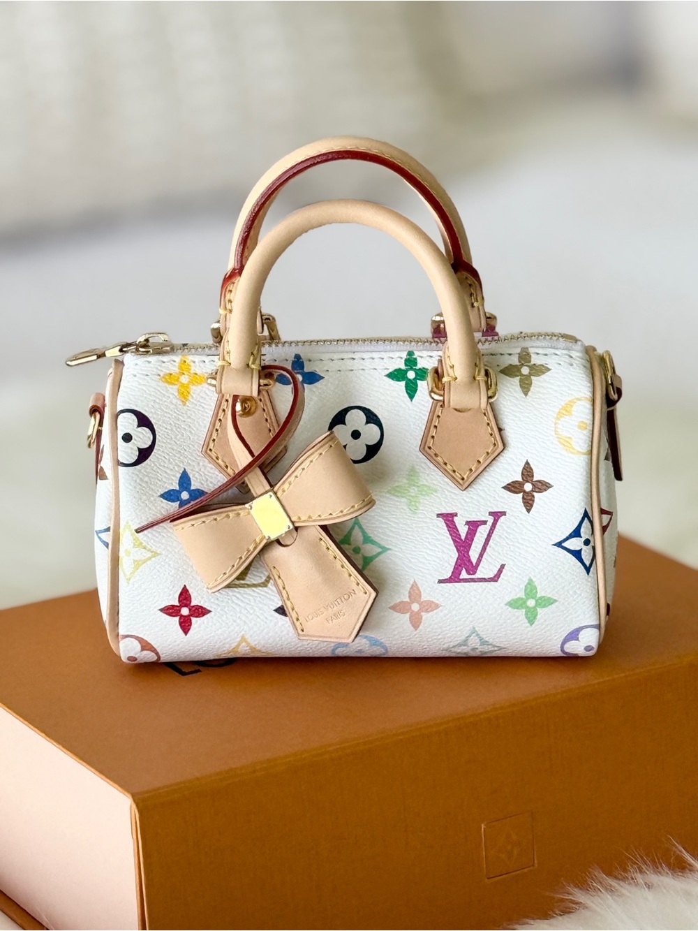 LOUIS VUITTON MURAKAMI MONOGRAM MULTICOLOR NANO SPEEDY AUTHENTIC LV x TM HTF